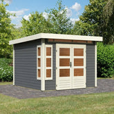 Abri de jardin en bois massif gris terre 7,50m² Kastorf 6 – Karibu Ma boutique
